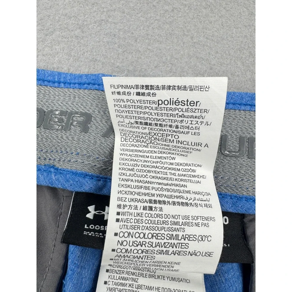 Under Armour Mens Golf Pants Blue Heathered Loose Fit 38x30 (38x29) Athleisure